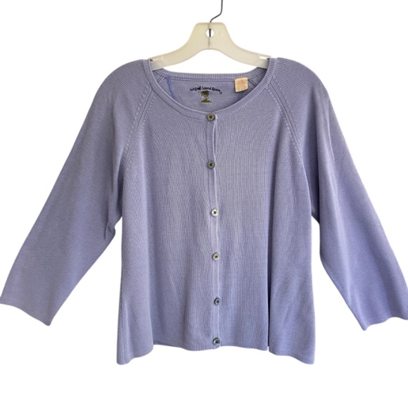 ORIGINAL ISLAND SPORT Linen & Cotton Cardigan Sweater Womens Large - Picture 4 of 7